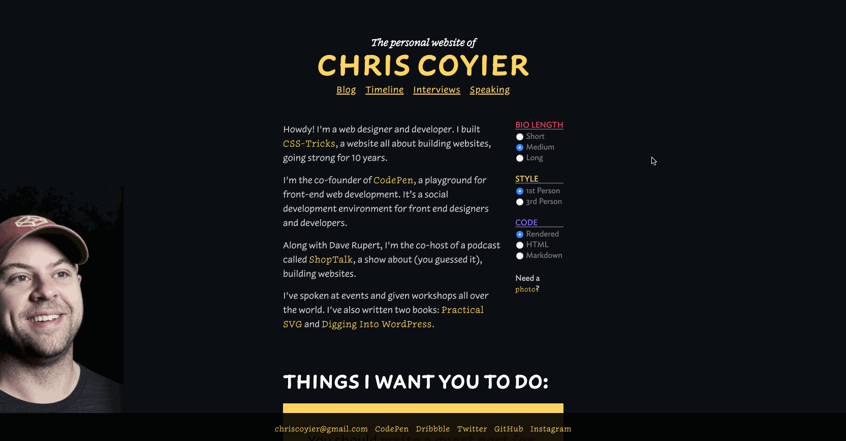 Chris Coyier's website form