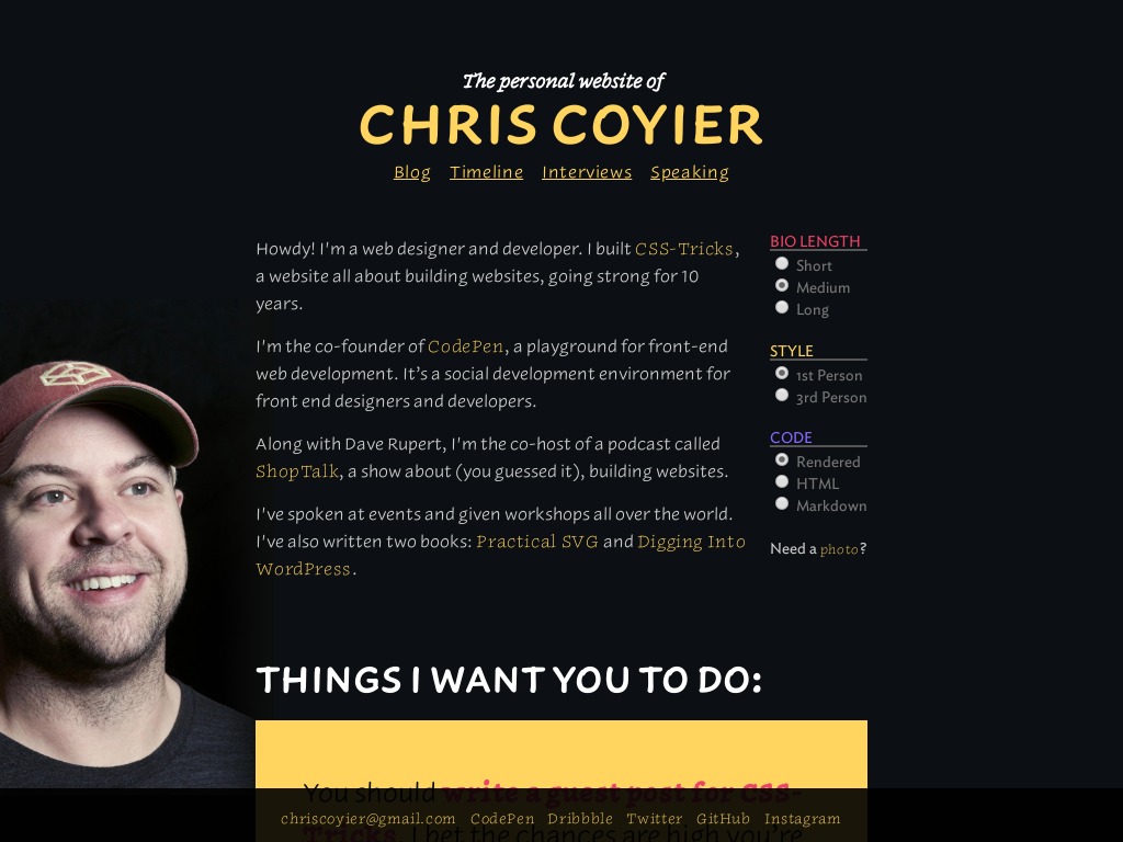 Chris Coyier's website