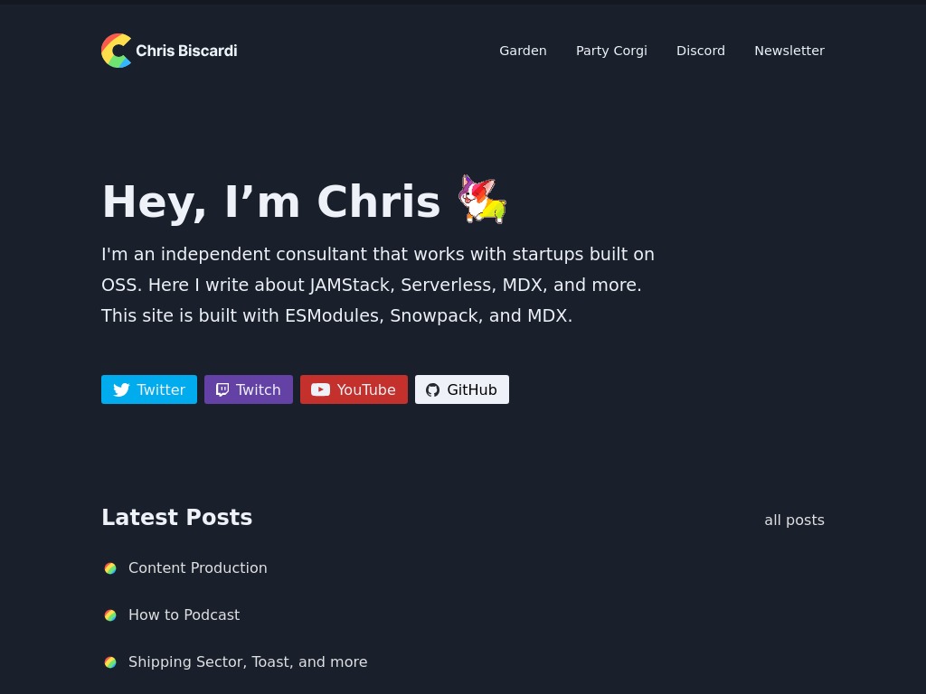 Christopher Biscardi's website