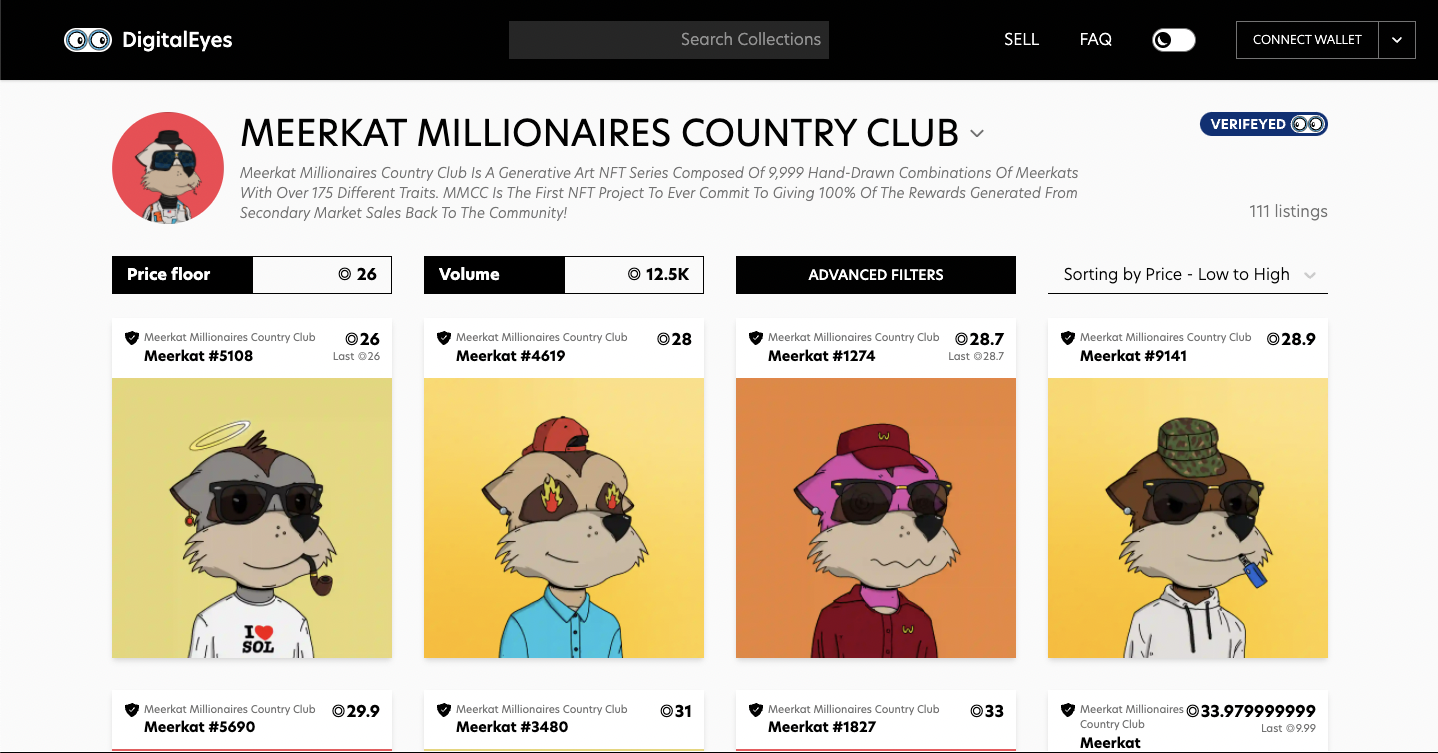 Meerkat market page