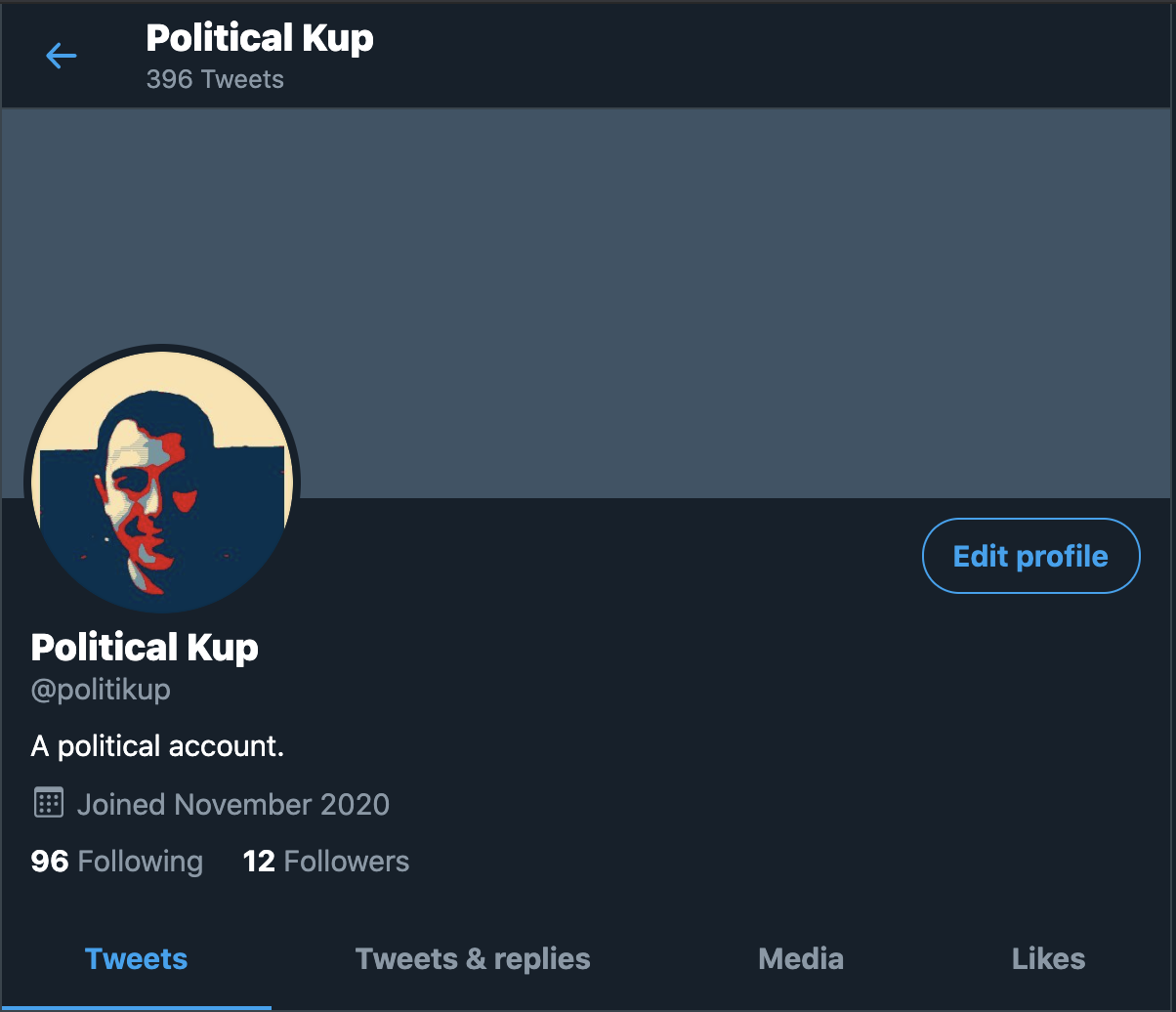 My New Twitter account @politikup