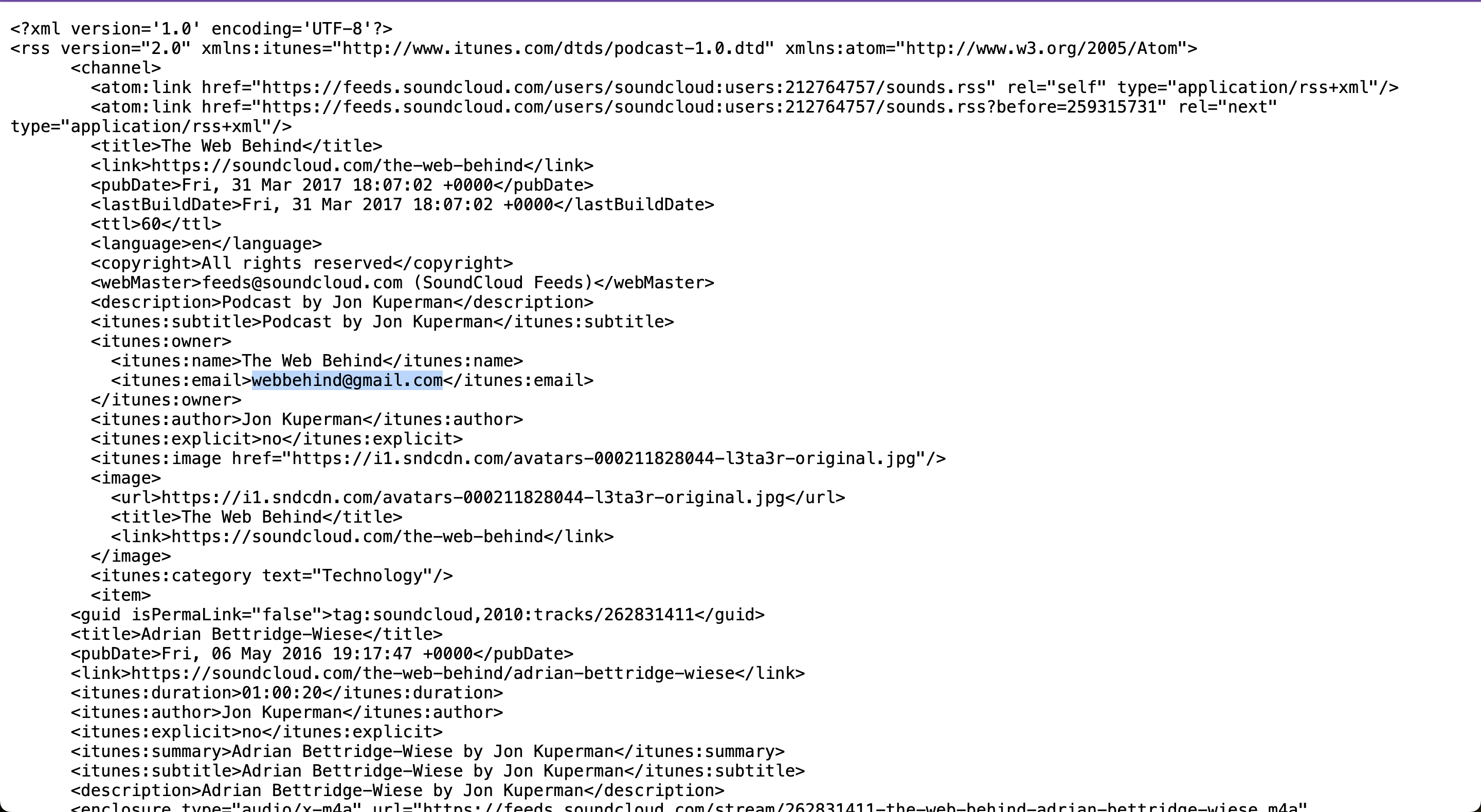 soundcloud rss