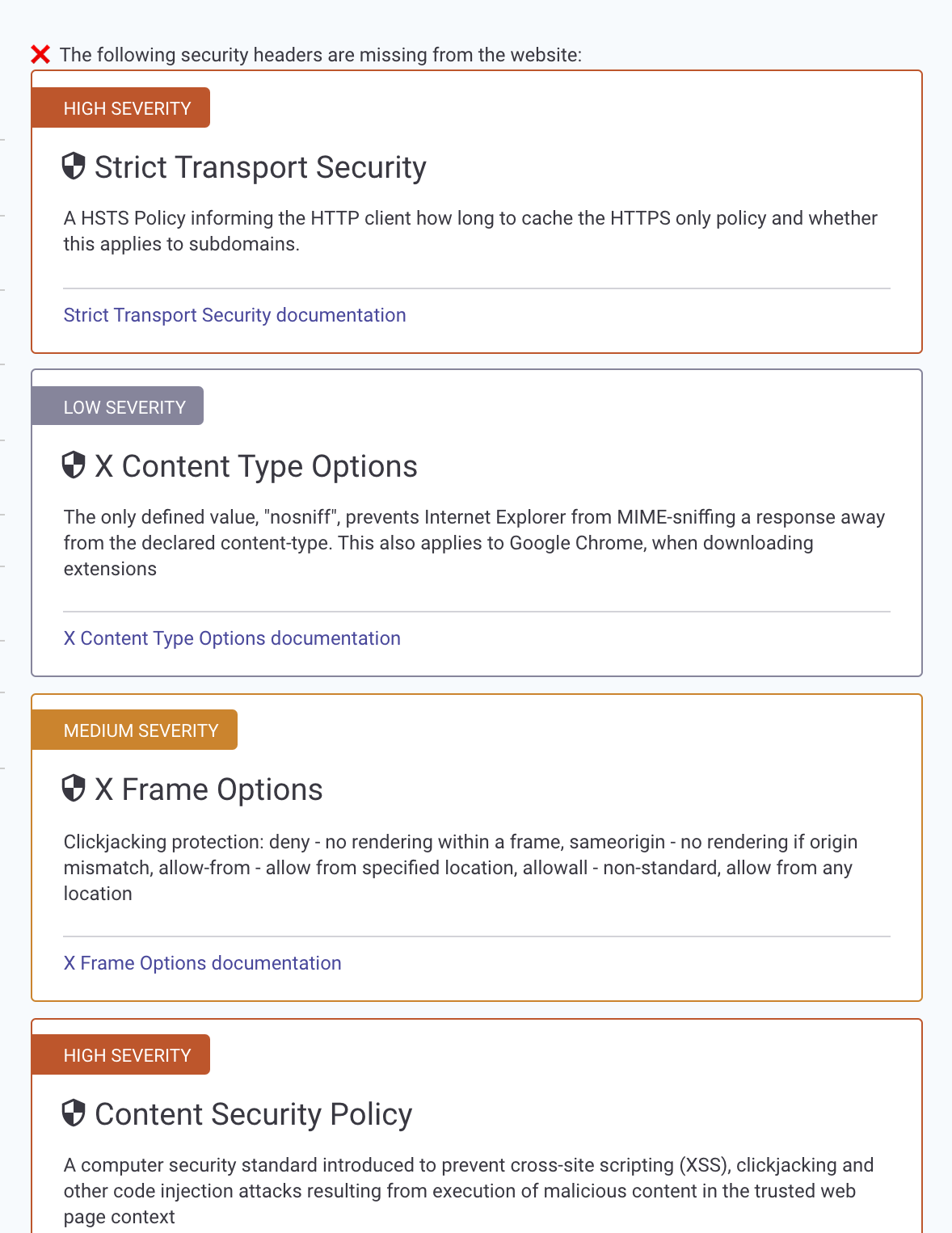 WebPageTest Security Details Page